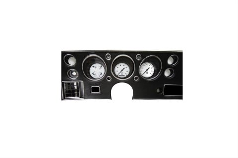 Classic Instruments 1970-72 Chevelle Package Gauge Sets CV70WH Gauges, White Hot, Speedometer, Tachometer, Water, Volt, Oil, Fuel, White Face, Polished Bezel, Chevy, Kit