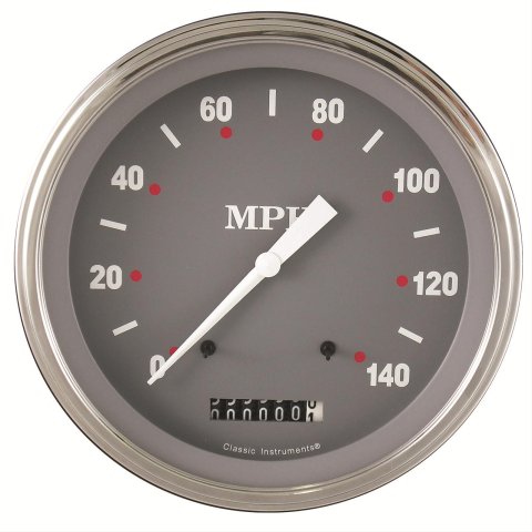 Classic Instruments SG Series Speedometers SG56SLC Speedometer, Series, 5 in. Diameter, 0-140 mph, Analog, Electrical, Curved Face, Each