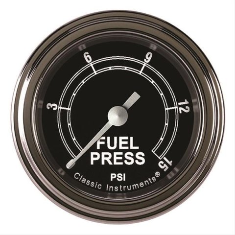 Classic Instruments Traditional Series Gauges TR145SLF Fuel Pressure Gauge, TRADITIONAL 2" FUEL PRS 15psi ELEC, FULL SWEEP