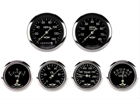 Classic Instruments Series Gauge Sets CL901SRC 6 gauge set, CLASSIC SERIES 6 GAUGE SET,