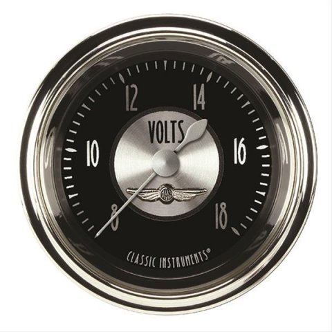 Classic Instruments All-American Tradition Series Gauges AT130SHC Volt Gauge, AMER TRAD 2" VOLT FULL SWEEP
