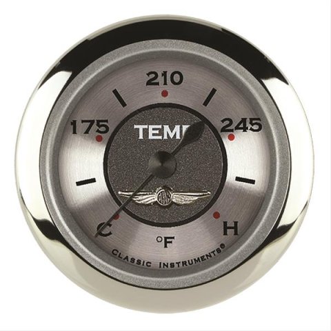 Classic Instruments All-American Series Gauges AW126SRC-12 Gauge, Analog, Series, Water Temp. 140-280 Degrees F, 2 1/8 in. Diameter, Silver Face, Full Sweep, Each