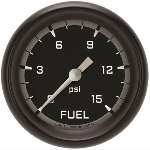 Classic Instruments Auto Cross Gray Series Gauges AX345GBPF Gauge, Series, Fuel Pressure, 0-15 psi, 2 5/8 in., Performance Bezel, Analog, Electrical, Each