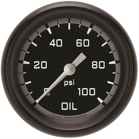 Classic Instruments Auto Cross Gray Series Gauges AX381GBPF Gauge, Series, Oil Pressure, 0-100 psi, 2 5/8 in., Performance Bezel, Analog, Electrical, Each