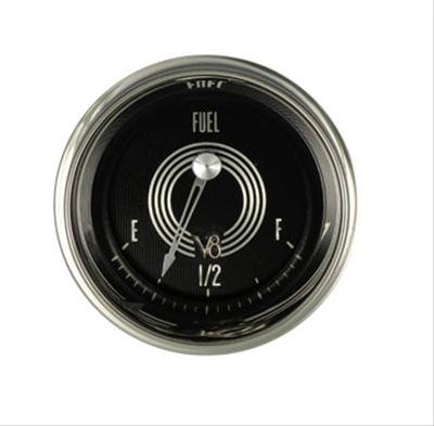 Classic Instruments V8 Red Steelie Series Gauges V8SR14SHC Gauge, Series, Analog, Fuel Level, Empty-Full, 2 1/8 in. Diameter, Face, Electrical, Each