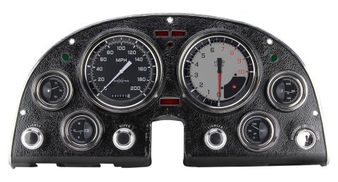 Classic Instruments 1963-67 Corvette Package Gauge Sets CO63AXG Gauges, Auto Cross Style, Speedometer, Tach, Water Temperature, Fuel Level, Black/Gray Face, Analog, Chevy, Kit