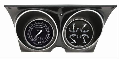 Classic Instruments 1967-68 Camaro Package Gauge Sets CAM67TR Kits, Gauges, Analog, Speedometer, Tach, Fuel Level, Oil Pressure, Volts, Water Temp., Black Face, White Numbers, Chevrolet, Kit