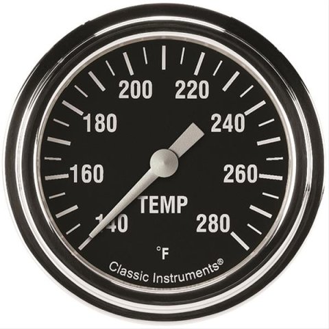 Classic Instruments Hot Rod Series Gauges HR326SLF-04 Gauge, Series, Water Temperature, 140-280 degrees F, 2 5/8 in., Analog, Electrical, Each