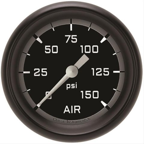 Classic Instruments Auto Cross Gray Series Gauges AX318GBPF Gauge, Series, Performance Bezel, Air Pressure, 2 5/8 in., Analog, Electrical, Each