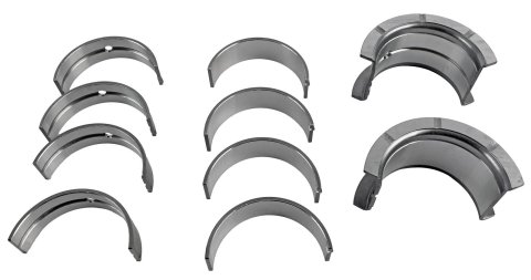 King SI-Series Main Bearings MB 557SI 001 Bearings, 1/2 Groove, .001 in. Crankshaft Undersize, Bi-metal, Silicon Aluminum, Chevy, Small Block, Set of 5