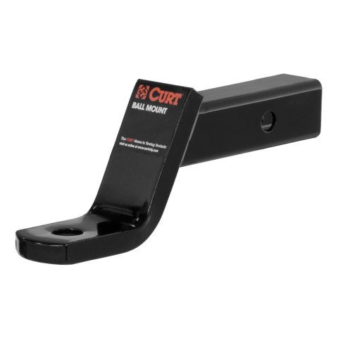 CURT Powdercoated Ball Mounts 45051 Receiver Hitch Mount, Steel, Black, 2 in. Square, 4 in. Drop, 2 in. Rise, 8.25 in. Length, Each