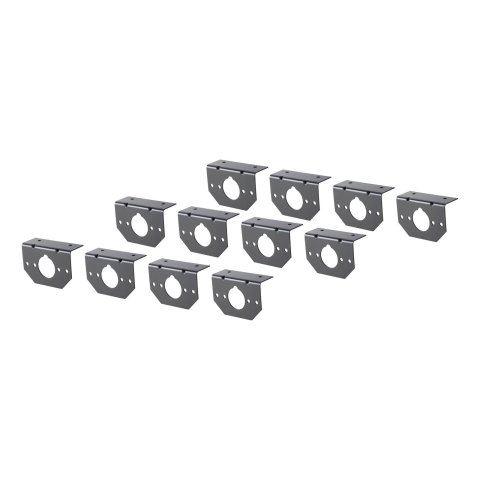 CURT Trailer Wire Connector Brackets 57207 Mounting Bracket, 4, 5, 6 Round Socket, Steel, Black, Set of 12