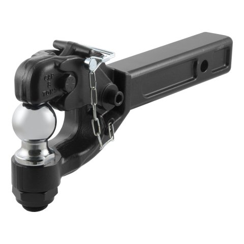 CURT Combination Ball/Pintle Hooks 48007 Pintle Hitch, Ball/Hook, 2 in. Square Receiver Mount, 16,000 lbs. GTW, 2 in. Hitch Ball Diameter, Each
