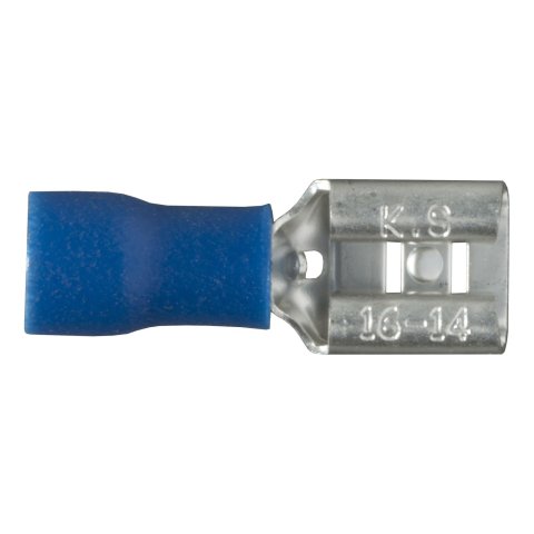 CURT Insulated Quick-Connectors 59592 Wiring Connectors, Quick Connectors, Female Type, Spade Style, 14 To 16-gauge, Blue, Set of 100