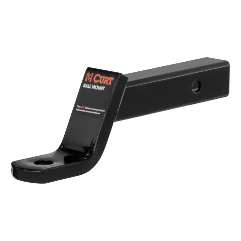 CURT Powdercoated Ball Mounts 45060 Receiver Hitch Mount, Steel, Black, 2 in. Square, 4 in. Drop, 2 in.Rise, 10.25 in. Length, Each
