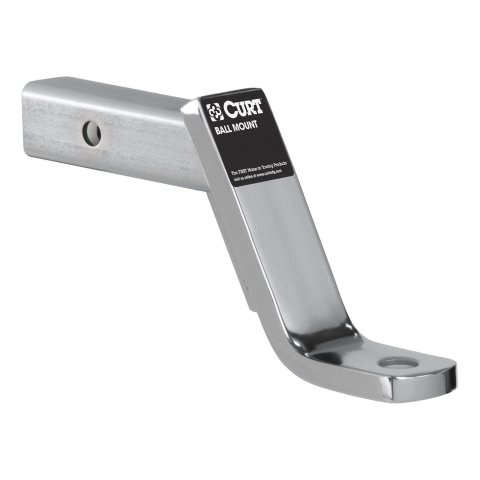 CURT Chrome Plated Ball Mounts 45297 Receiver Hitch Mount, Plated, 2 in. Square, 6 in. Drop, 4 in. Rise, 8.25 in. Length, Each