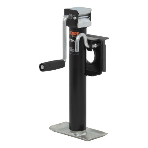 CURT Bracket Mount Swivel Jacks 28302 Trailer Jack, Mount, 2,000 lb. Capacity, 10 in. Travel, Steel, Painted, Side Wind, Each