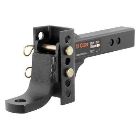 CURT Adjustable Ball Mounts 45901 Receiver Hitch Mount, Adjustable, 2 in. Square Mount, Steel, Black Powdercoated, Each