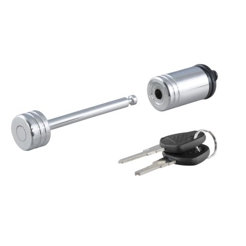 CURT Coupler Locks 23522 Latch Lock, 1/4 in. Diameter Shank, 2.5 in. Long Shank, Steel, Chrome, Each