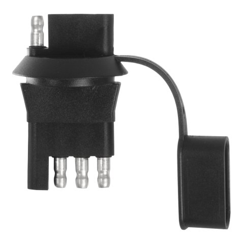 CURT 4-Way Flat License Plate Light Plug Adapters 57404 Vehicle Towing Harness Adapter, 4 to 4 Flat, 1 1/4 Diameter
