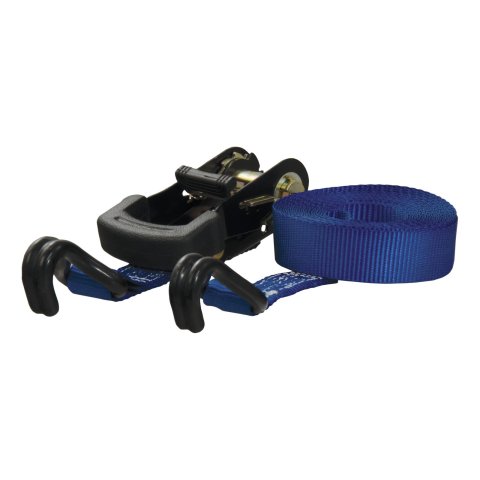 CURT Cargo Strap Sets 83019 Tie-Down Strap, Cargo, Ratchet, S-hook, 733 lbs. Working Load, 1 in. Width, 16 ft. Length, Blue, Each