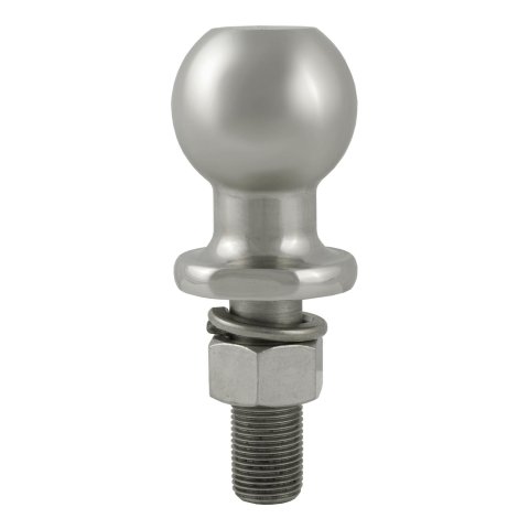 CURT Hitch Balls 40080 Ball, Stainless Steel, 1 7/8 in. Ball, 3/4 in. Diameter Shank, 2.125 in. Length Shank, 2,000 lbs., Each