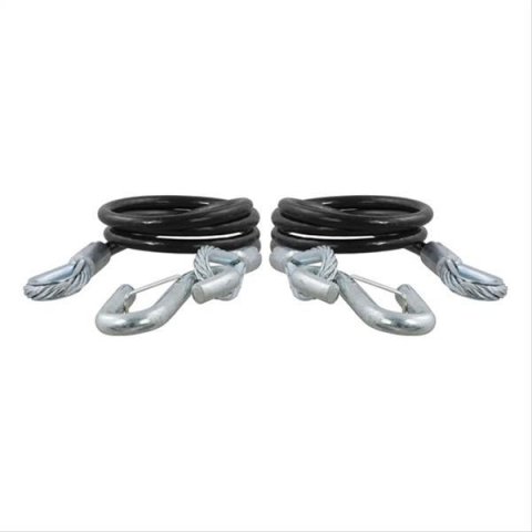 CURT Safety Cables 80151 Cable, Steel, Self Coiling, Black Nylon Coated, 42 in. Long, 5,000 lbs., Pair