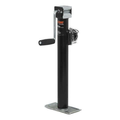 CURT Pipe-Mount Swivel Jacks 28324 Trailer Jack, Pipe Mount, Weld On, 2,000 lb. Capacity, 15 in. Travel, Steel, Painted, Side Wind, Each