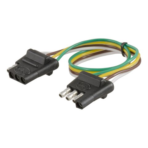 CURT Trailer Wiring Harness Extensions 58380 Harness, 12 in. Length, 4 Way Flat Connector, Universal, Each