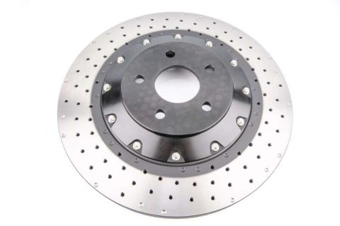 Disc Brakes Australia USA LLC Brake Rotors DBA52968BLKXD 5000 Assembled Two Piece BLACK XD Crossdrilled/Dimpled KP [Ford Focus RS Series LZ AWD 16-> F]