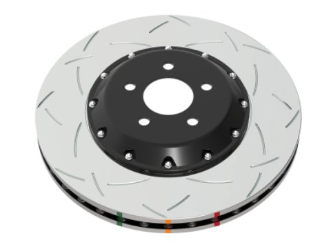 Disc Brakes Australia USA LLC Brake Rotors DBA52845BLKS 5000 Fully Assembled 2-piece Black Hat T3 Slot KP [ Subaru WRX STI 4 Piston Upgrade 02-11 ]