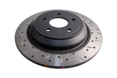 Disc Brakes Australia USA LLC Brake Rotors DBA42969BLKXS 4000 XS Cross-drilled/slotted Black SLD [ Ford Focus RS LZ AWD 2016-> R ]