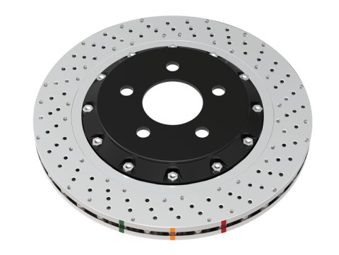 Disc Brakes Australia USA LLC Brake Rotors DBA53929BLKXD 5000 Fully Assembled 2-piece Black Hat XD Crossdrill Dimple KP [ Chevrolet Corvette C8 Z51 02/20-> R ]