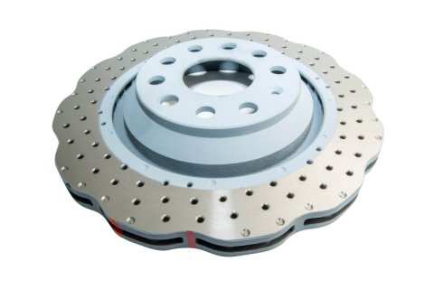 Disc Brakes Australia USA LLC Brake Rotors DBA42809WSLVXD 4000 XD Crossdrilled and Dimpled WAVE SILVER PAINT KP [ VW Golf R32 /Jetta/Tiguan & Skoda 03-> R ]