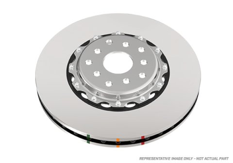 Disc Brakes Australia USA LLC Brake Rotors DBA52396BLKCSL 5000 Fully Assembled 2-piece Black Hat Curved Slot Left-hand KP [ Porsche 911 996/997 Carrera C4S Upgrade GT2 GT3 GT3RS F ]