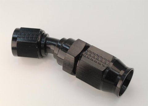 Fragola Performance Systems Race-Rite Reusable PTFE Hose Ends 2503006 Ends, Race-Rite, PTFE, -6 AN, Swivel, 30 Degree, Female Threads, Aluminum, Black Anodized, Each