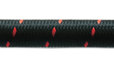 Vibrant Performance Braided Flexible Race Hoses 11974R Hose, Race, Nylon, Black/Red, -4 AN, 20 ft. Length, Each