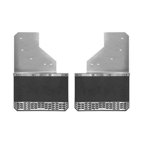 Putco Mud Skins for 2019-2025 SIERRA 1500, SILVERADO 1500 - 78405 Flaps, Skins, Solid, Stainless Steel, Brushed, Front, Chevrolet, GMC, Pair