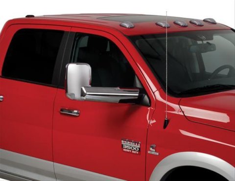 Putco Chrome Mirror Trim Covers 400500 Covers, ABS Plastic, Chrome, Fits Models with Trailer Tow Mirrors, Arm Only, Dodge, Ram, Pair