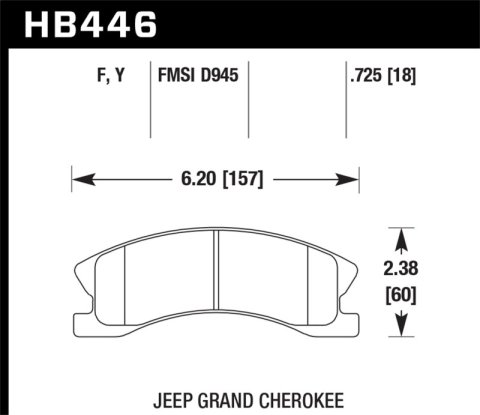 Hawk Performance LTS Brake Pads HB446Y.725 Pads, Ferro-Carbon, LTS, Front, Jeep, Akebono Calipers, Set