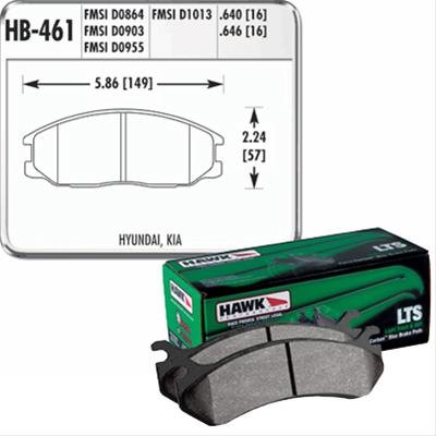 Hawk Performance LTS Brake Pads HB461Y.646 Pads, Ferro-Carbon, LTS, Front, for Hyundai and Kia, XG300, XG350, Santa Fe, Sedona, Sorento, Set