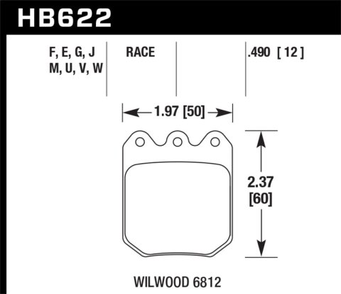 Hawk Performance Brake Pads HB622E.550 Blue 9013 Wilwood DLS 6813