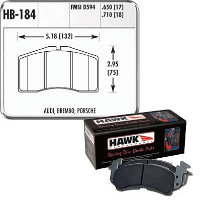 Hawk Performance HT 10 Racing Brake Pads HB184S.650 Pads, Ferro-Carbon, 10, Front, Audi, Porsche, Set