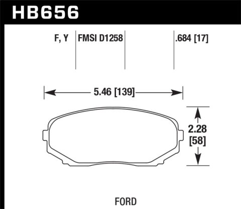 Hawk Performance HPS Brake Pads HB656F.684 Pads, HPS, Ferro-Carbon, Front, Ford, Lincoln, Mazda, Set