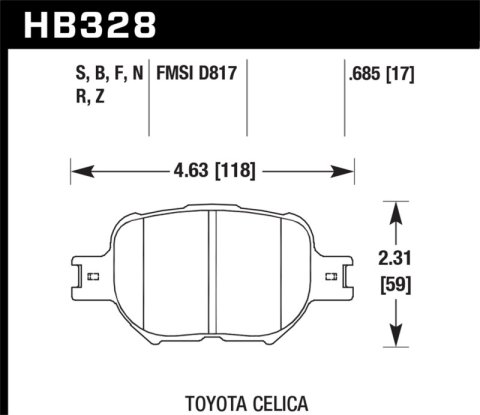 Hawk Performance HT 10 Racing Brake Pads HB328S.685 Pads, Ferro-Carbon, 10, Front, Toyota, Set