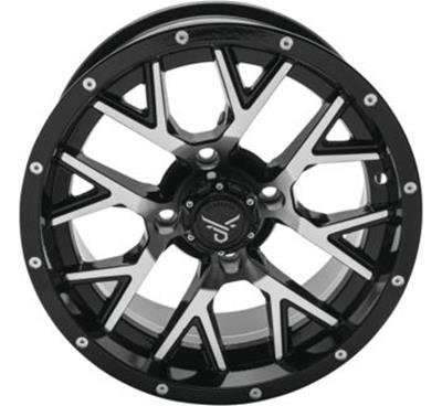 Quadboss Wheels 608572 QuadBoss Barbwire 14X7 - 5+2 - 4/110 - Black Machined
