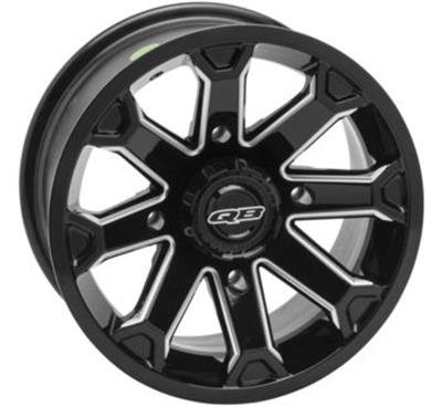 Quadboss Blitz Gloss Black Machined Wheels 14x7 Wheels, Blitz, Black, Machined, Aluminum, 14 x 7, 4 x 110 Bolt Pattern, 5+2, Each