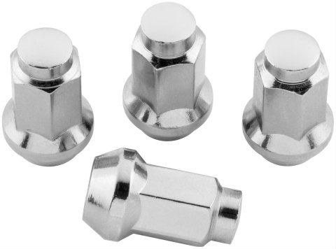 Quadboss Lug Nuts 608929 Nuts, 3/8-24 in. RH, Steel, Chrome, Set of 4