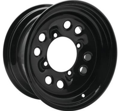 Quadboss Steely Gloss Black Wheels 14x7 Rims, Qb Whl 14X7 4+3 4/137