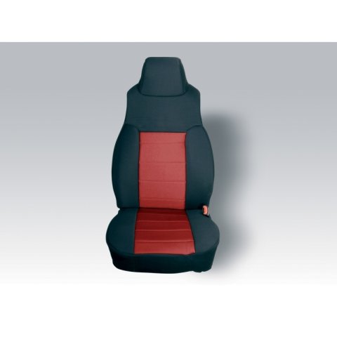 Rugged Ridge Seat Covers 13211.53 Covers, Custom-Fit, Highback, Neoprene, Black, Red, Jeep, Pair
